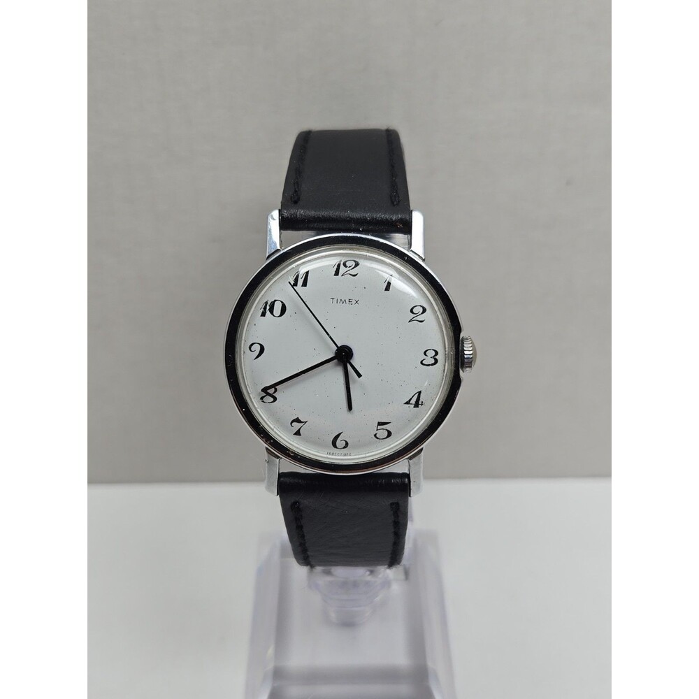 1972 Timex Mercury 33mm Manual Wind Mens Vintage Watch Chrome Pl White Dial Runs